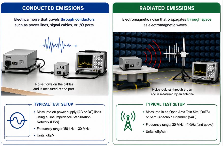 Conducted vs Radiated Emissions